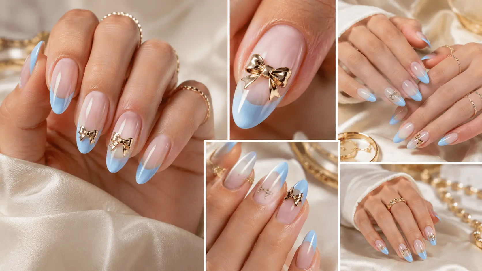 Soft Icy blue nails