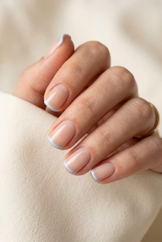 Baby Blue Micro French Tips