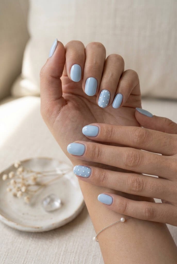 Baby Blue Polka Dots