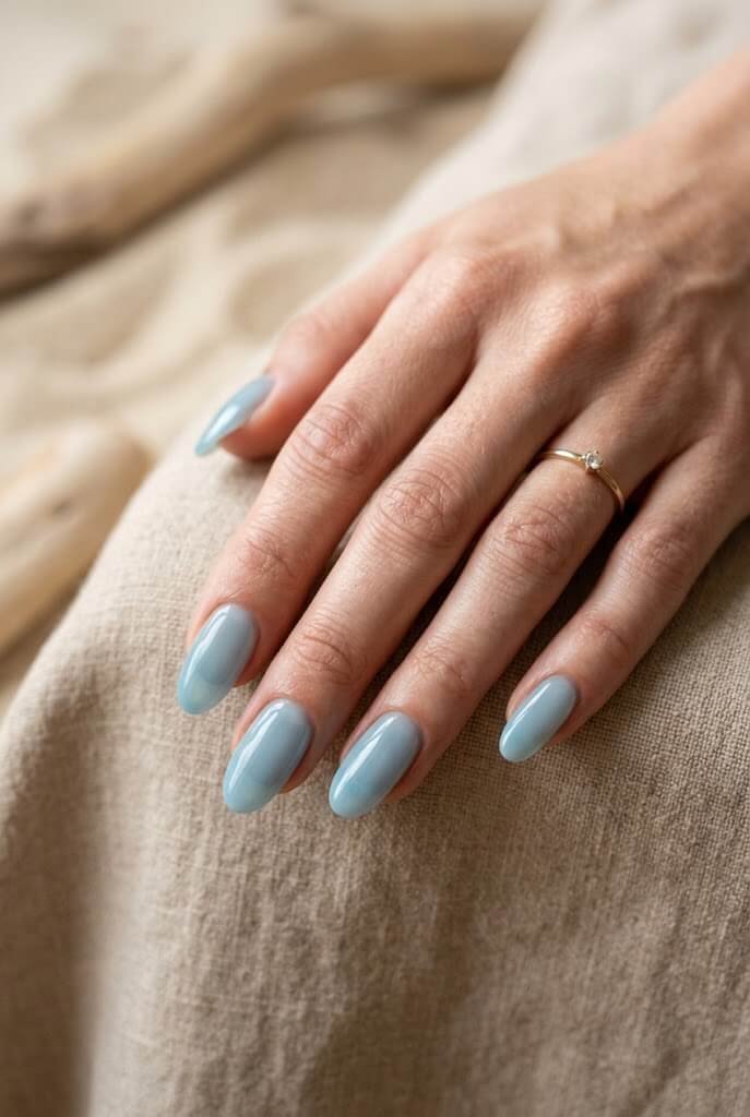 Blue Ocean Wave Nails