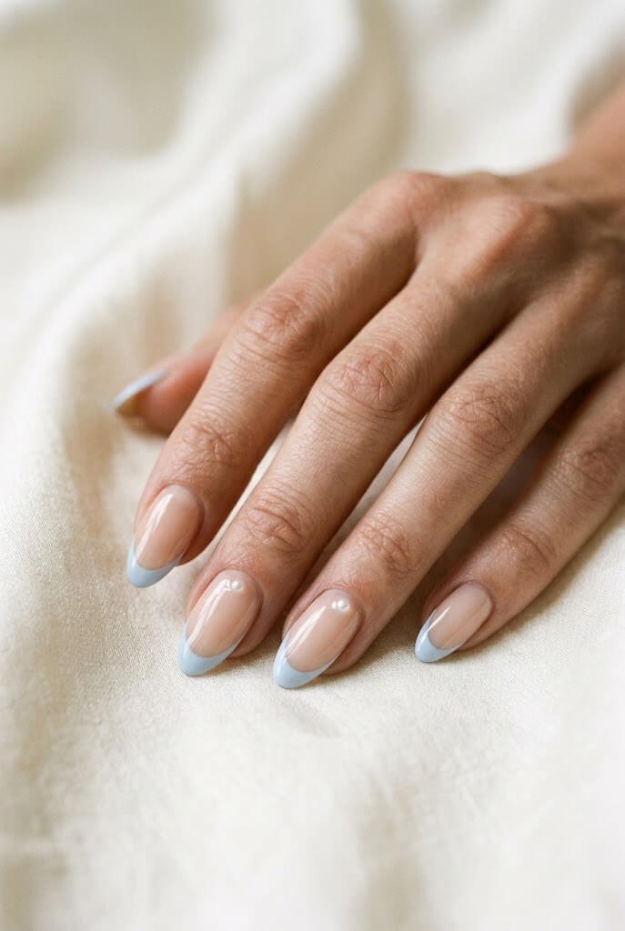 Baby Blue With Pearl Accents